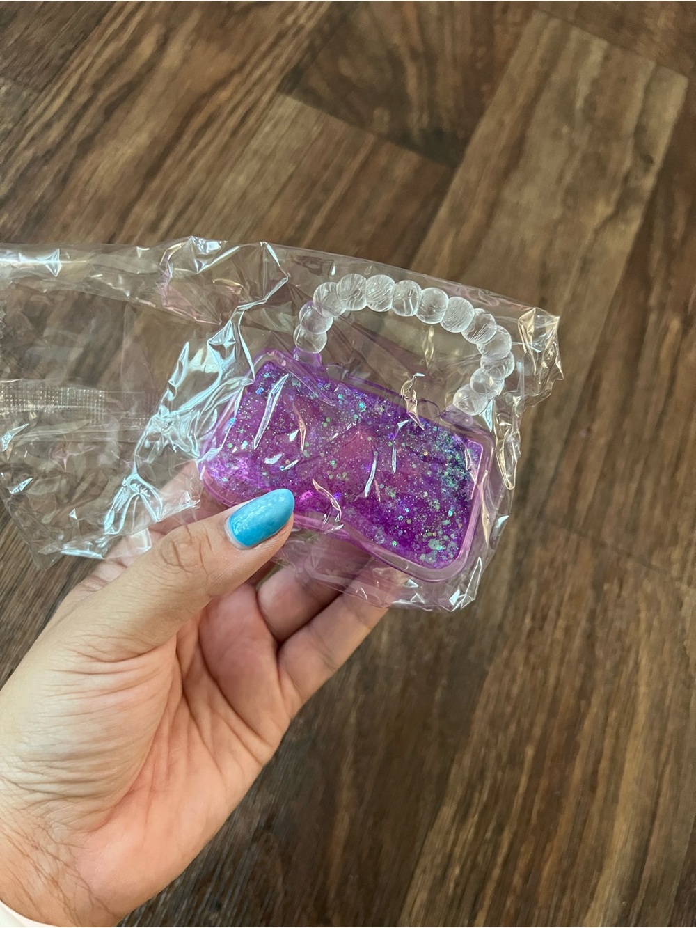 Purple Glitter Mini Handbag Squishy/Fidget Toy